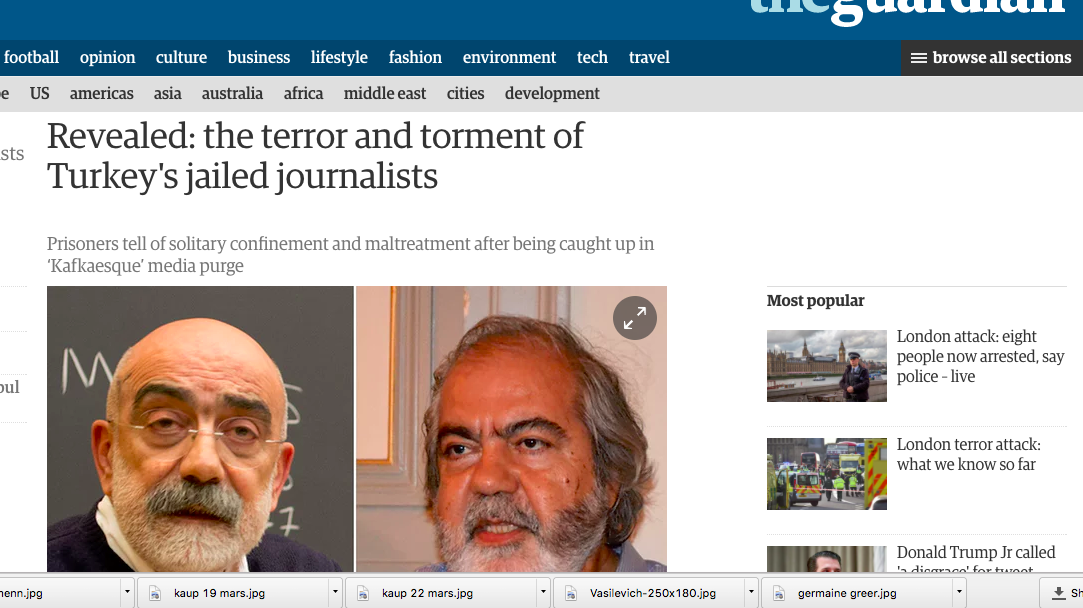 Blaðamenn í eingangrunarvist í Tyrklandi