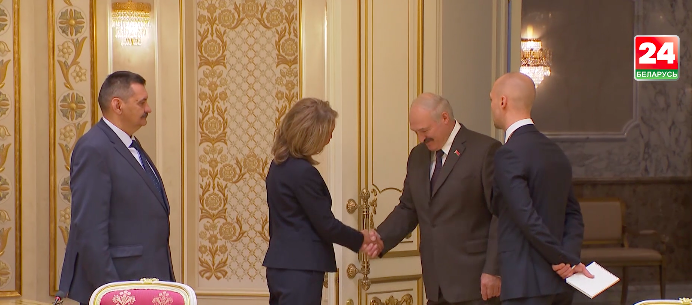 Fundur með Lukashenko forseta Hvíta Rússlands