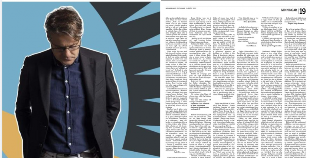 Eiríkur Guðmundsson 1969 – 2022